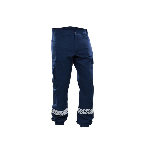 GK PRO - PANTALON SECURITE PRIVEE MARINE AVEC BANDE HV -